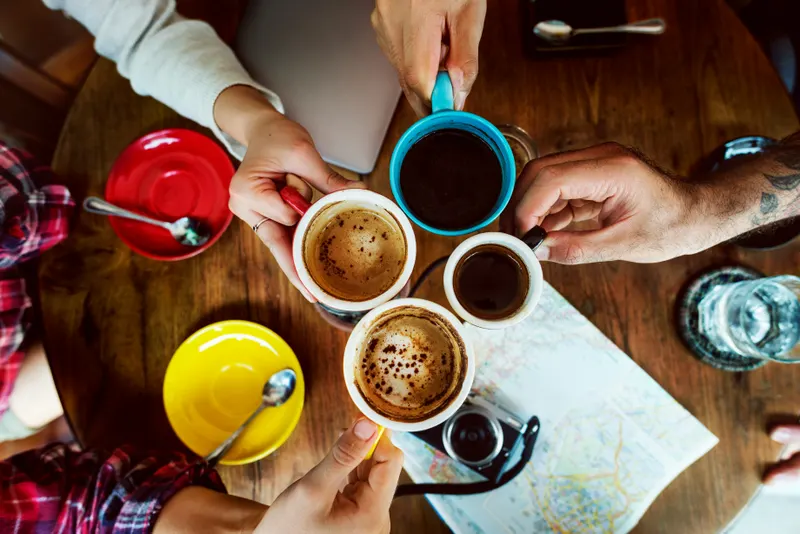 Friends having coffee