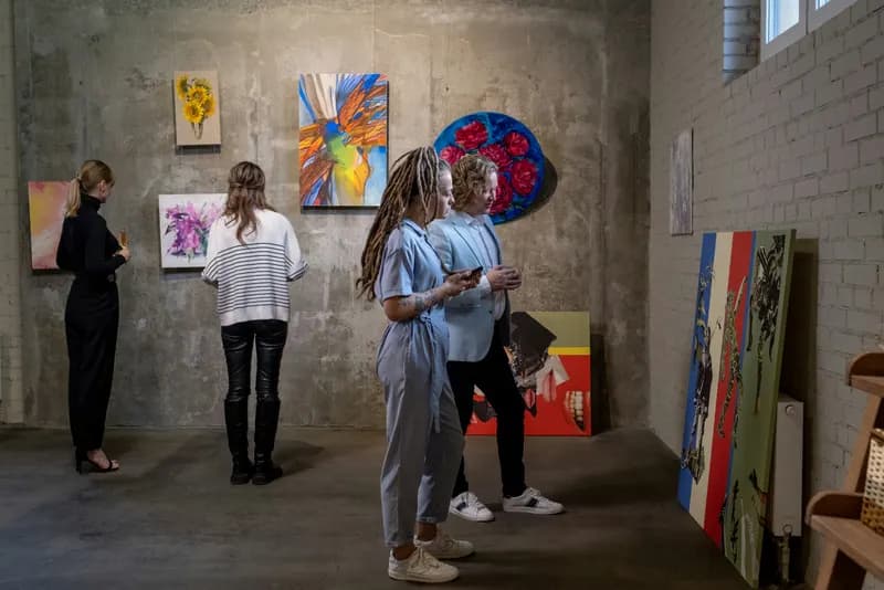 People at a museum