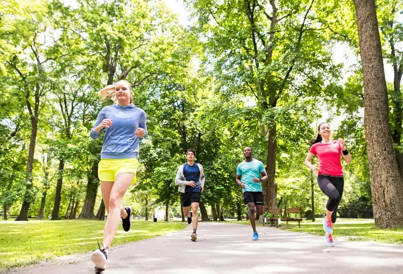 People running outdoors